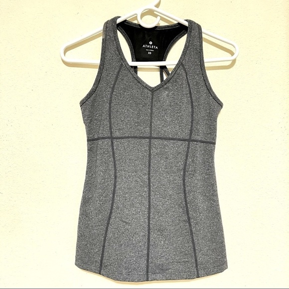 Athleta Equator gray Tank Shelf Bra women’s size XS - Picture 2 of 8